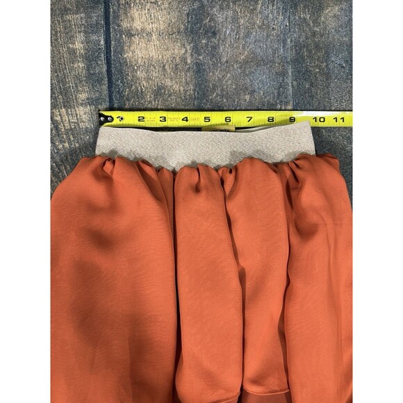 Pleiades Girls Size 5 Amber Orange Chiffon High Low Skirt! - Picture 3 of 6